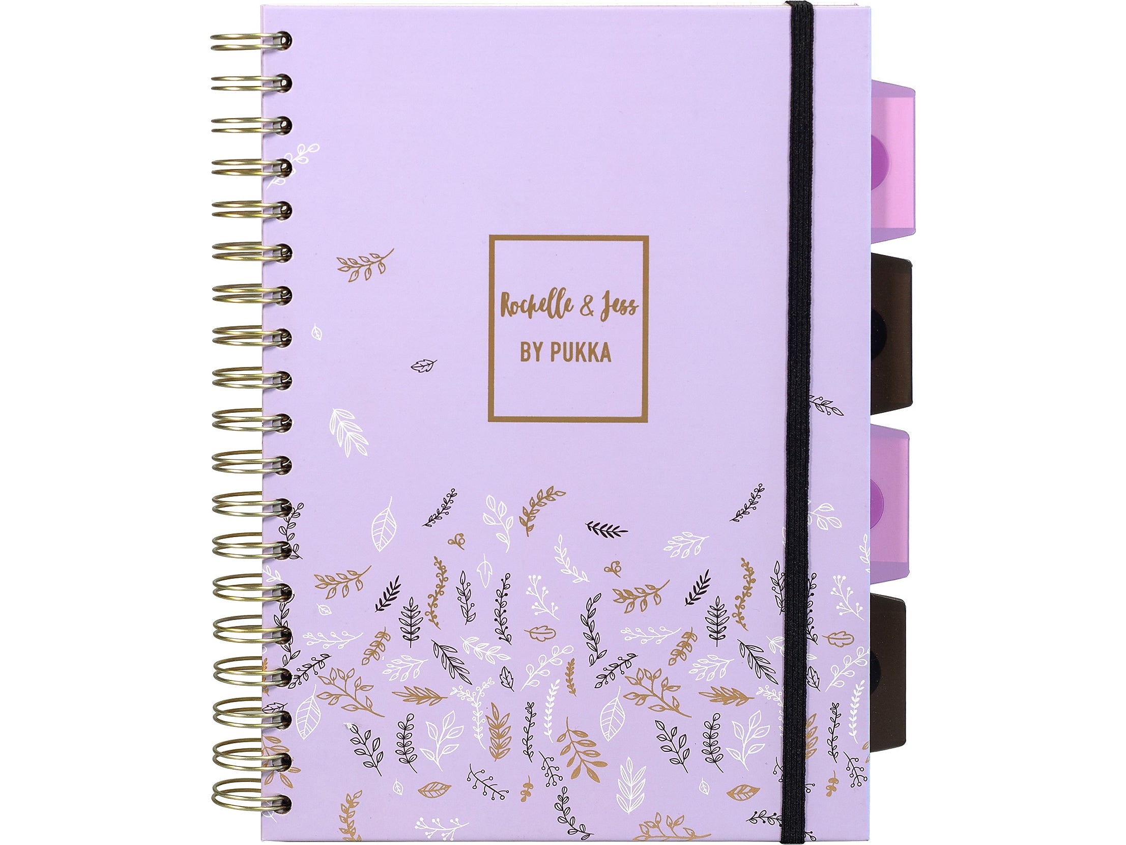 Pukka Pad Rochelle & Jess 5-Subject Notebook, 7.5" x 10", Graph-Ruled, 100 Sheets, Lilac, 3/Pack (9917-ROC)