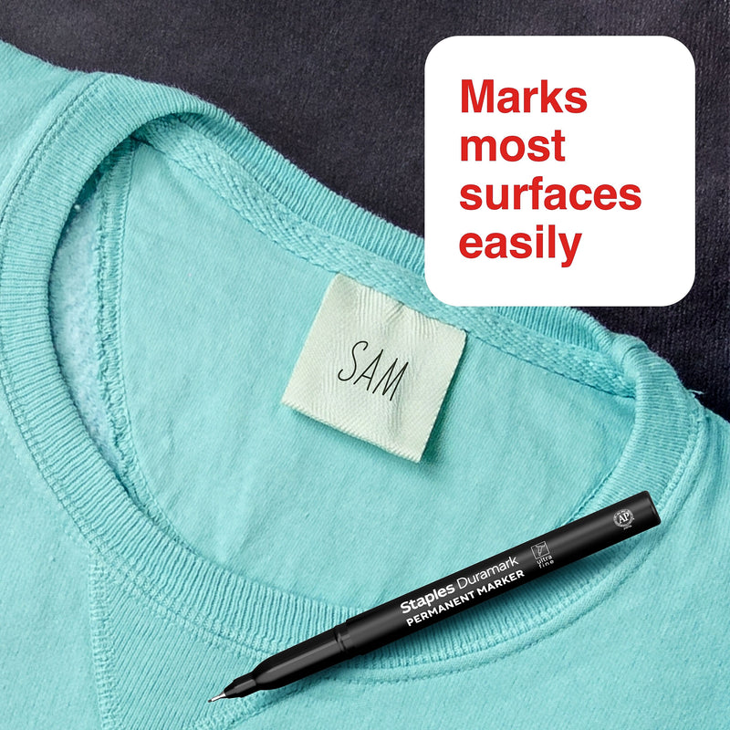 Staples Duramark Permanent Marker, Ultra Fine Tip, Black, Dozen (ST62927)