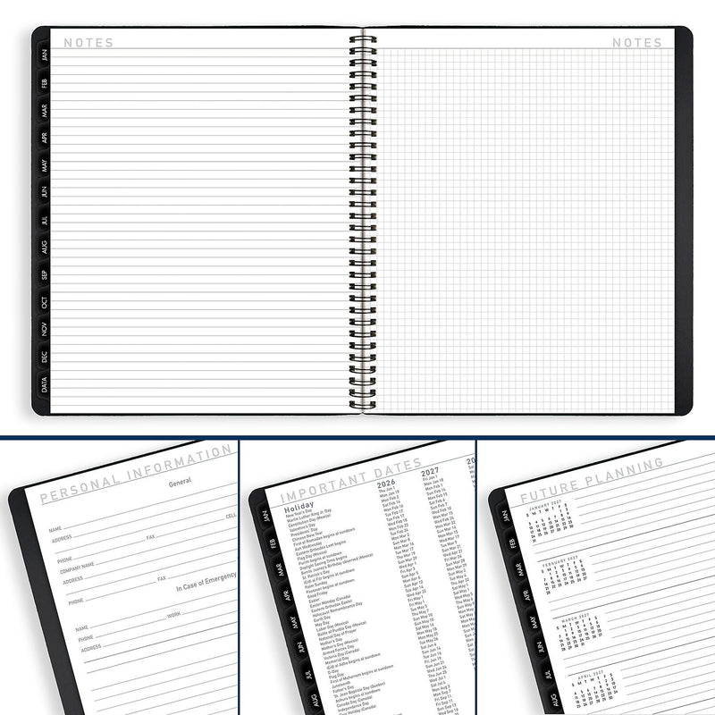 2026 AT-A-GLANCE Contemporary 9" x 11" Monthly Planner, Faux Leather Cover, Black (70-260X-05-26)