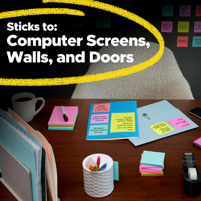 Post-it Pop-up Super Sticky Notes, 3" x 3", Summer Joy Collection, 90 Sheets/Pad, 6 Pads/Pack (R330-6SSJOY)