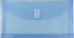 JAM Paper Premium Plastic Filing Envelope with Hook & Loop Closure, 5 1/4" x 10", Blue, 3/Pack (921V1BUX3)
