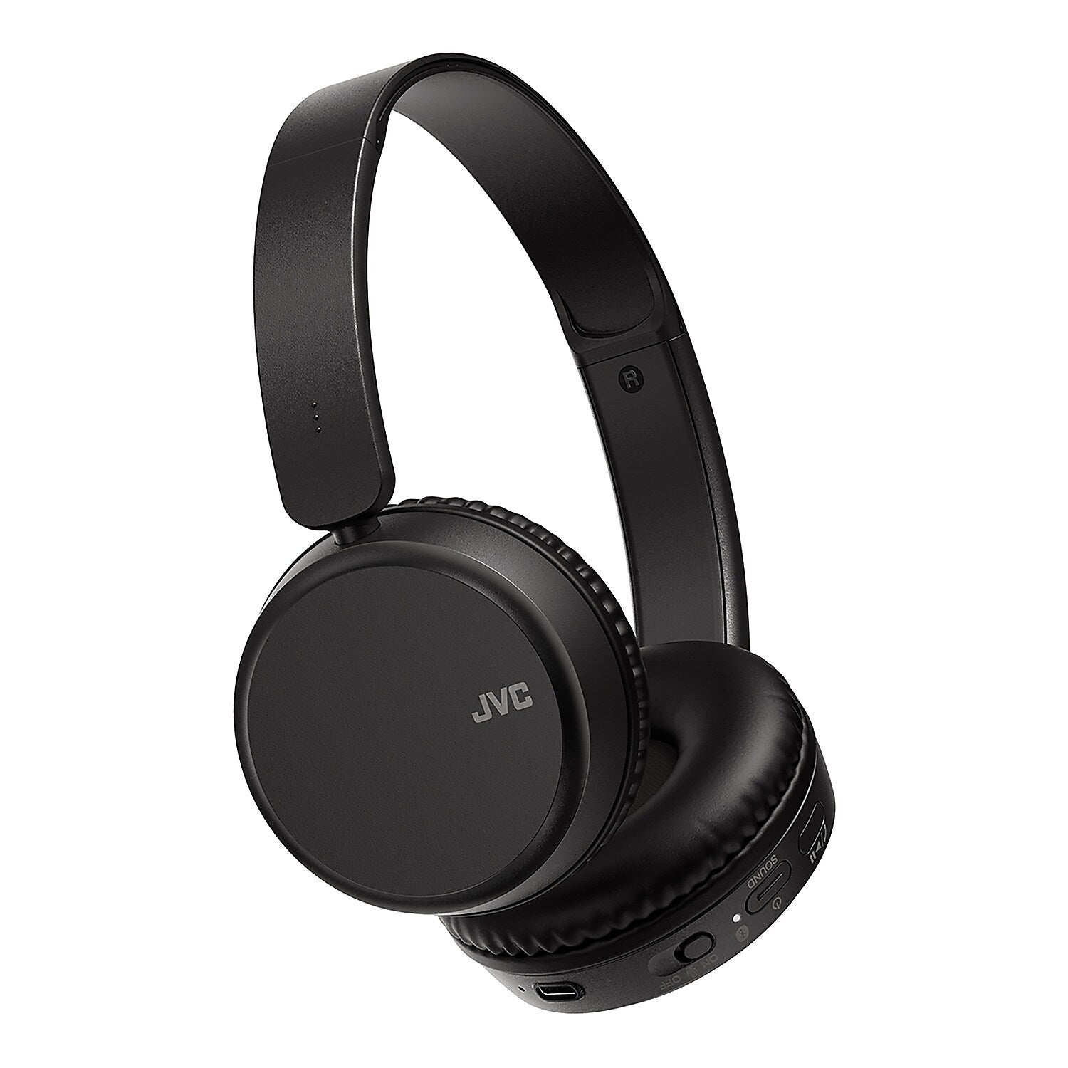 JVC Wireless On-Ear Foldable Headphones, Bluetooth, Black (JVCHAS36WB)