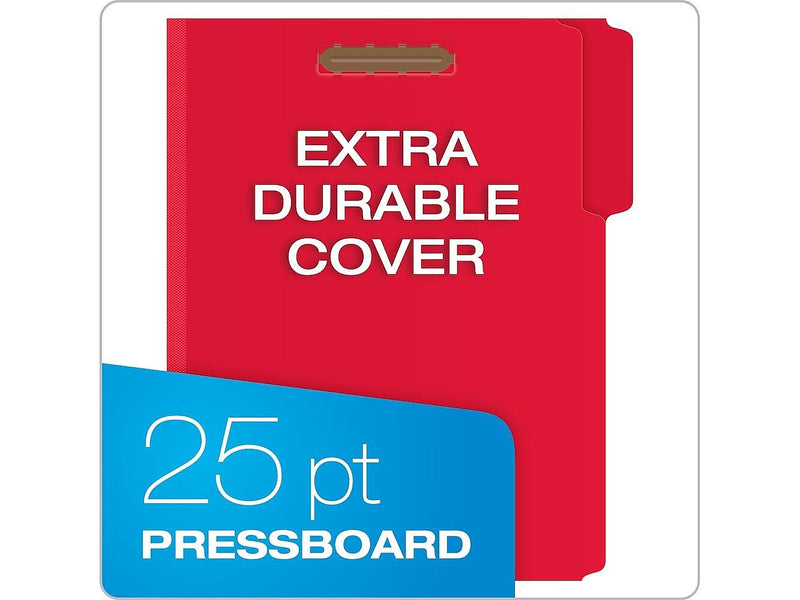 Pendaflex 60% Recycled Pressboard Classification Folder, 2" Expansion, Letter Size, Bright Red, 25/Box (15936GW)