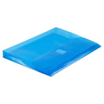 JAM Paper Poly Binder Pocket, 3-Hole Punched, Blue, 12/Pack (218VB1BU)