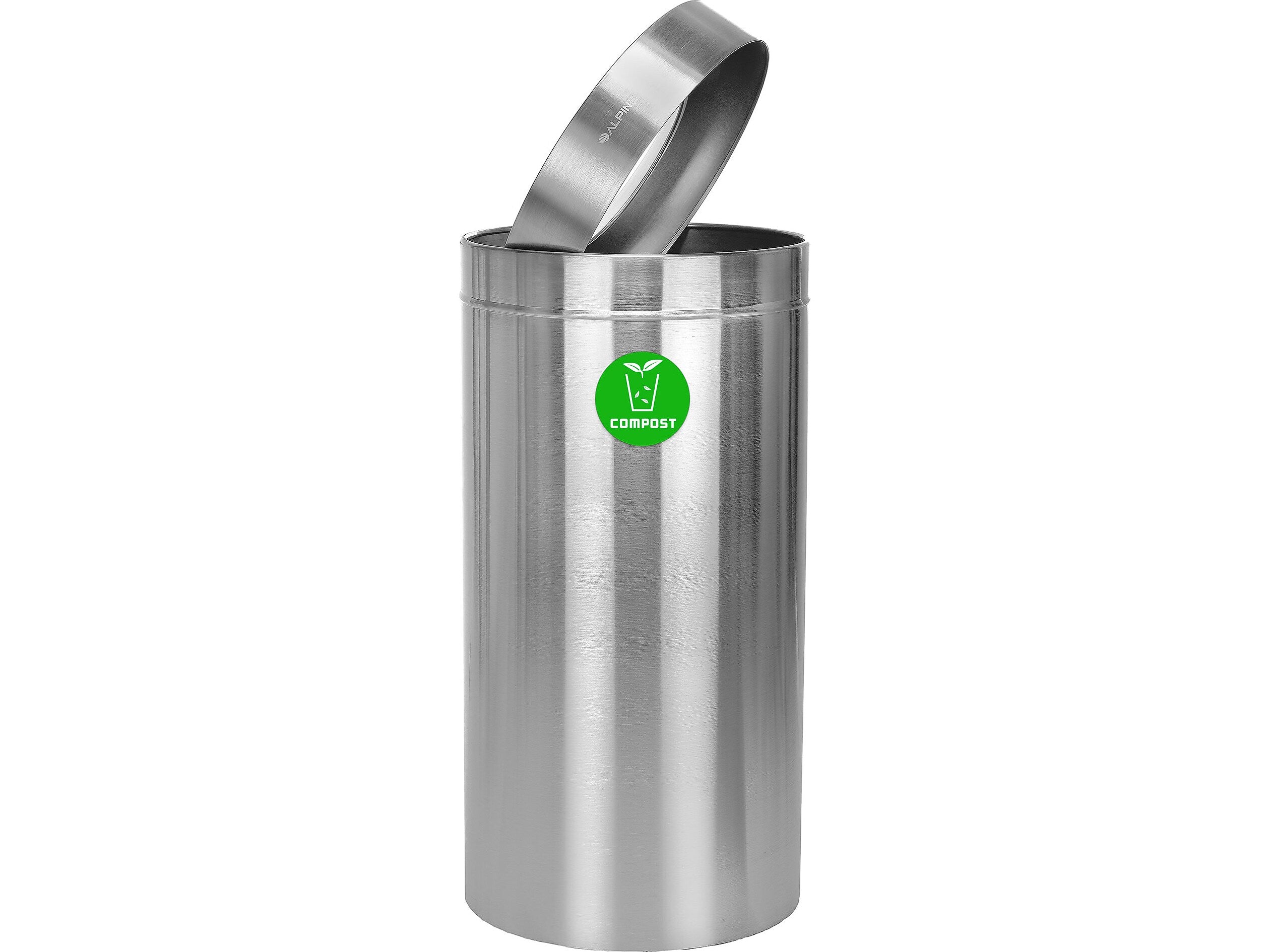 Alpine Industries 27 Gallon Indoor Compost Bin, Silver (475-27-CO)