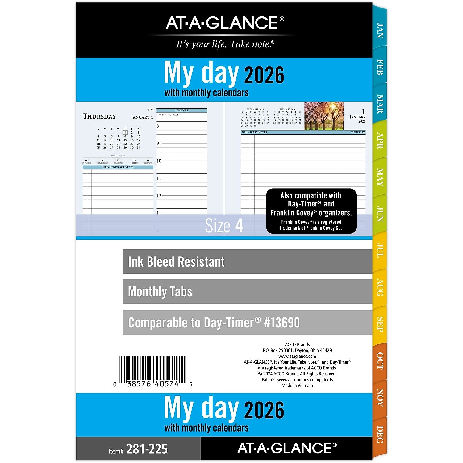 2026 AT-A-GLANCE Zenscapes 5.5" x 8.5" Daily & Monthly Planner Refill Pages, Multicolored (281-225-26)