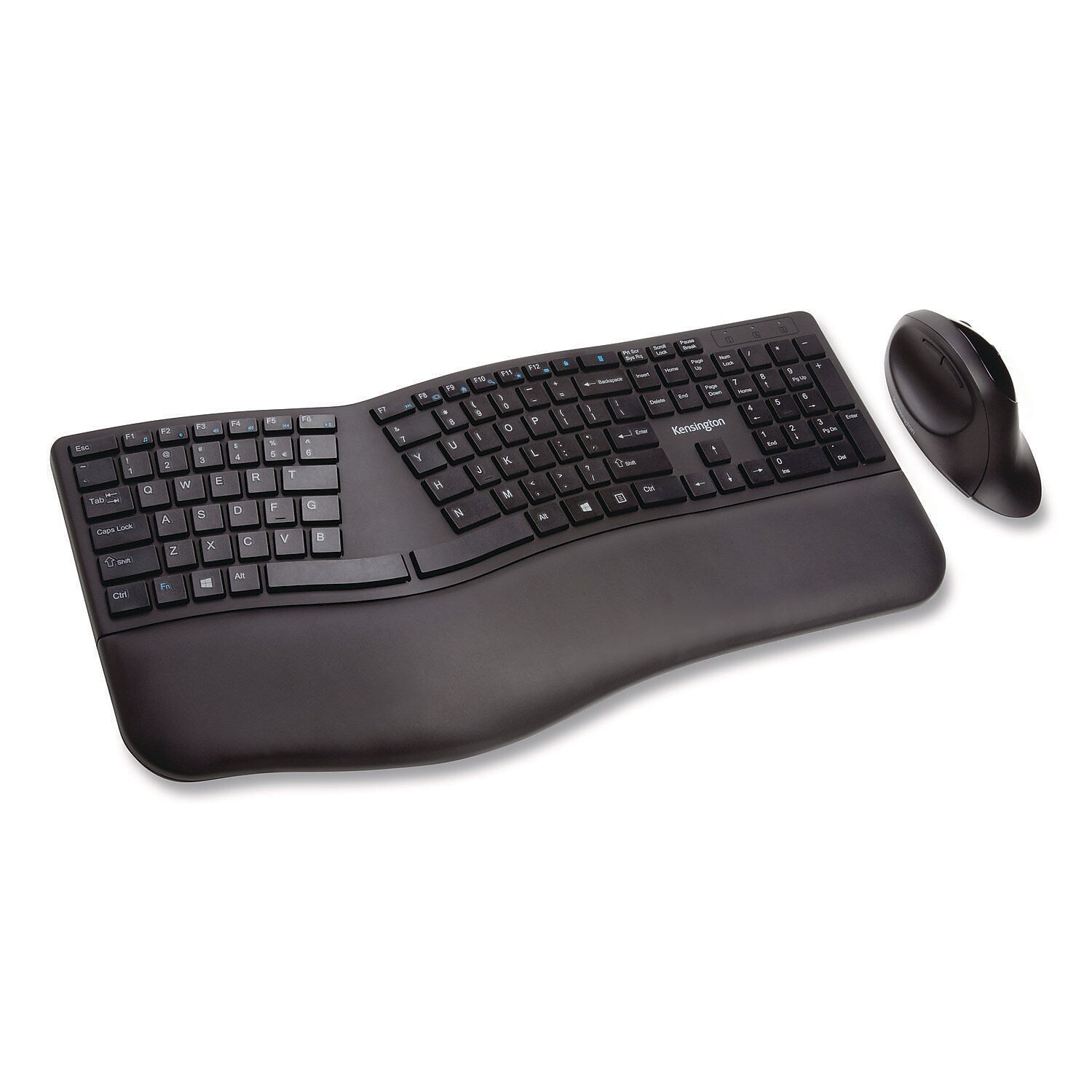 Kensington Pro Fit Ergo K75406US Wireless Ergonomic Keyboard and Optical Mouse Combo, Black (KMW75406)