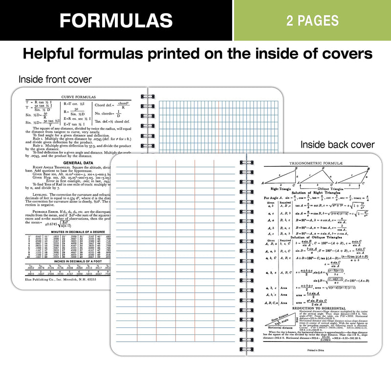 ELAN Field Surveying Computation Notebooks, 4.63" x 7.25", 100 Sheets, Orange (E64-8X4W ORG-6)