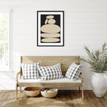 Amanti Art Zen River Rocks Black And Tan by The Creative Bunch Studio Wood Framed Wall Art Print, 25" x 33" (A42675532112)