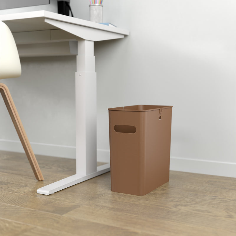 iTouchless SlimGiant Polypropylene Trash Can with no Lid, Toffee Brown, 4.2 gal., 6/Pack (SG105Nx6)