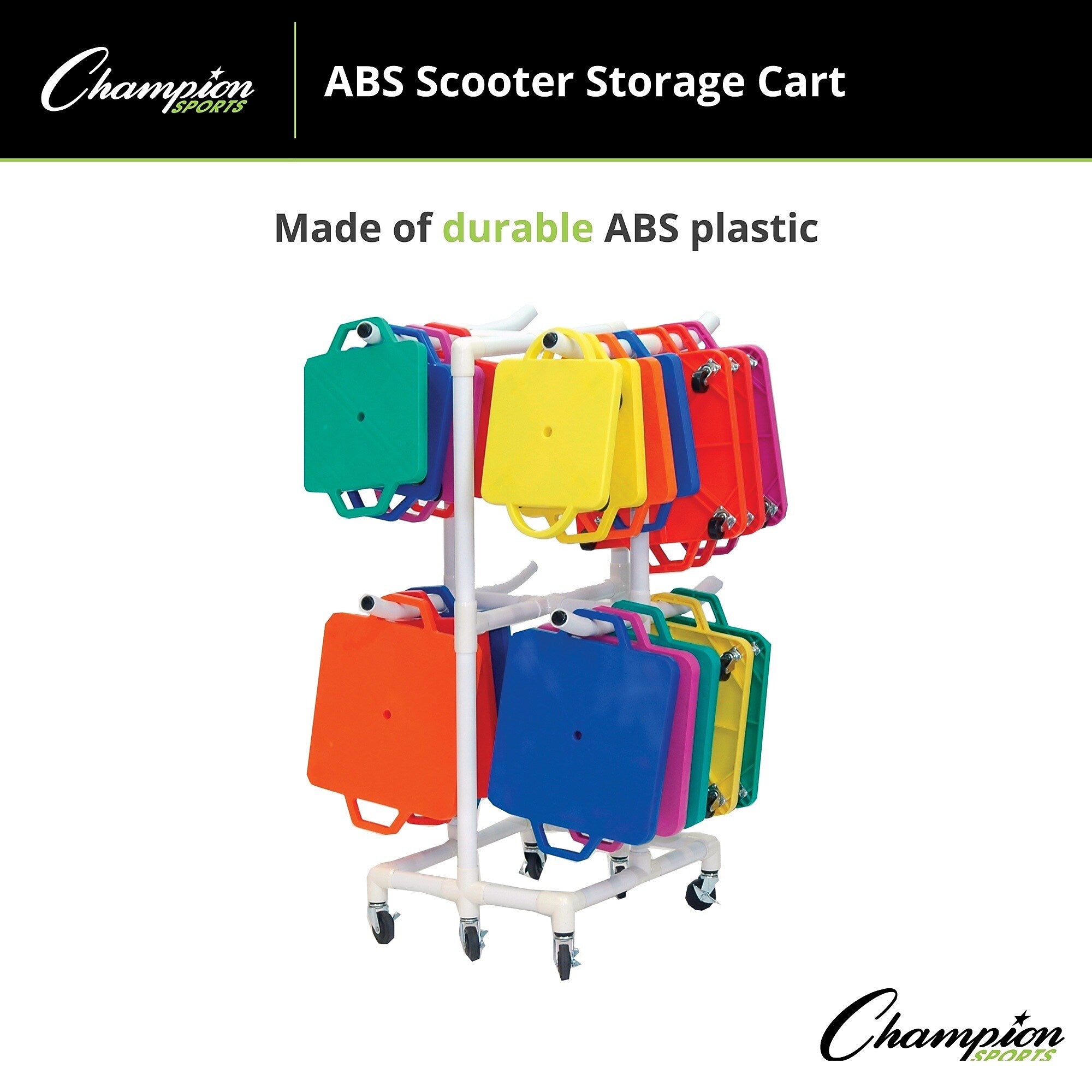 Champion Sports Durable ABS Scooter Storage Cart