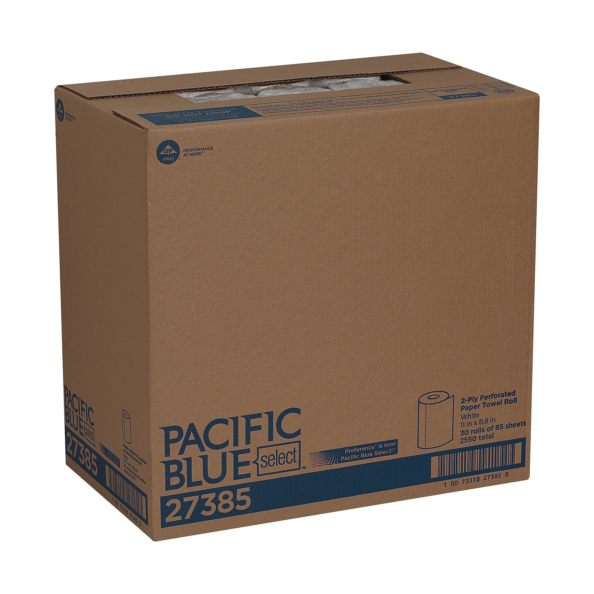 Pacific Blue Select Paper Towels, 2-ply, 85 Sheets/Roll, 30 Rolls/Pack (27385)