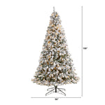 Nearly Natural 9-ft Flocked White River Mountain Pine Artificial Christmas Tree with Pinecones and 650 Clear LED Lights (T3384)