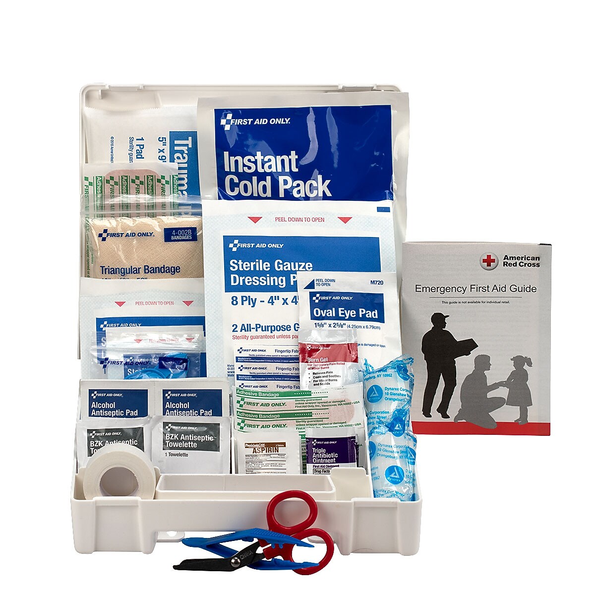 First Aid Only Office Plastic First Aid Kit, 10 People, 62 Pieces (222-U)