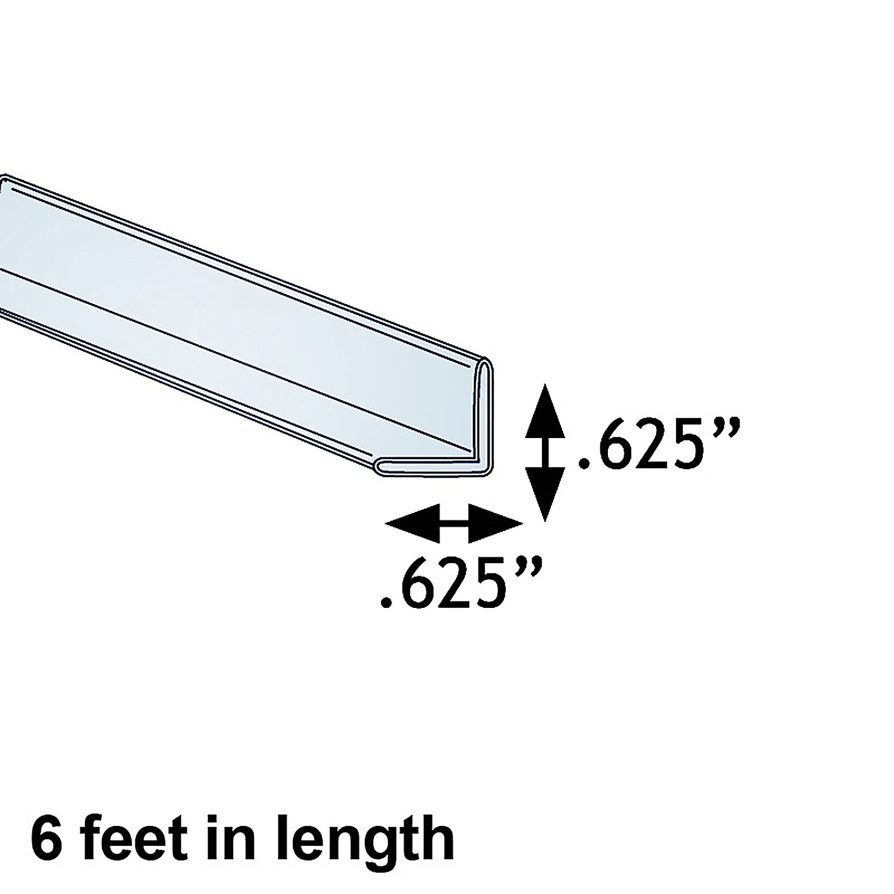 Azar Sign Holder, 72" x 0.63", Vertical, Table Top, Clear, Plastic, 5/Pack (600078)