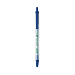 BIC® ReVolution Clic Stic Ballpoint Pen, Retractable, Medium 1 mm, Blue Ink, Translucent Frost/Blue Barrel, 48/Pack