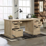 Sauder Aspen Post 65"W Executive Computer Desk, Prime Oak (426487)