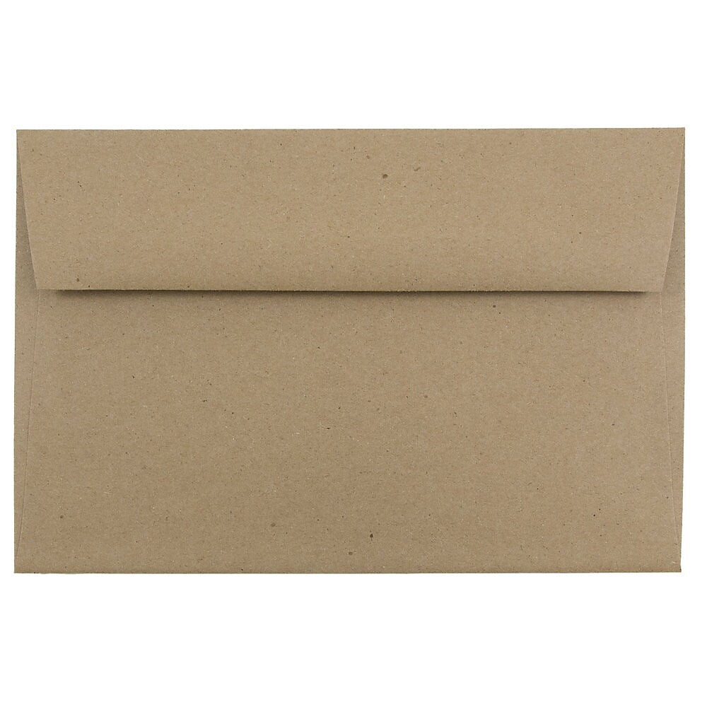 JAM Paper A9 Booklet Envelope 5 3/4" x 8 3/4", Brown Kraft, 100/Pack (LEKR875d)
