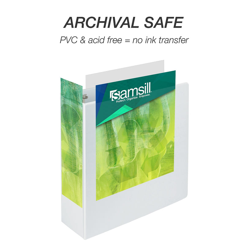 Samsill Earth's Choice Plant-Based Durable  4" View Binder,  3-Ring , Made in USA, White (18997)