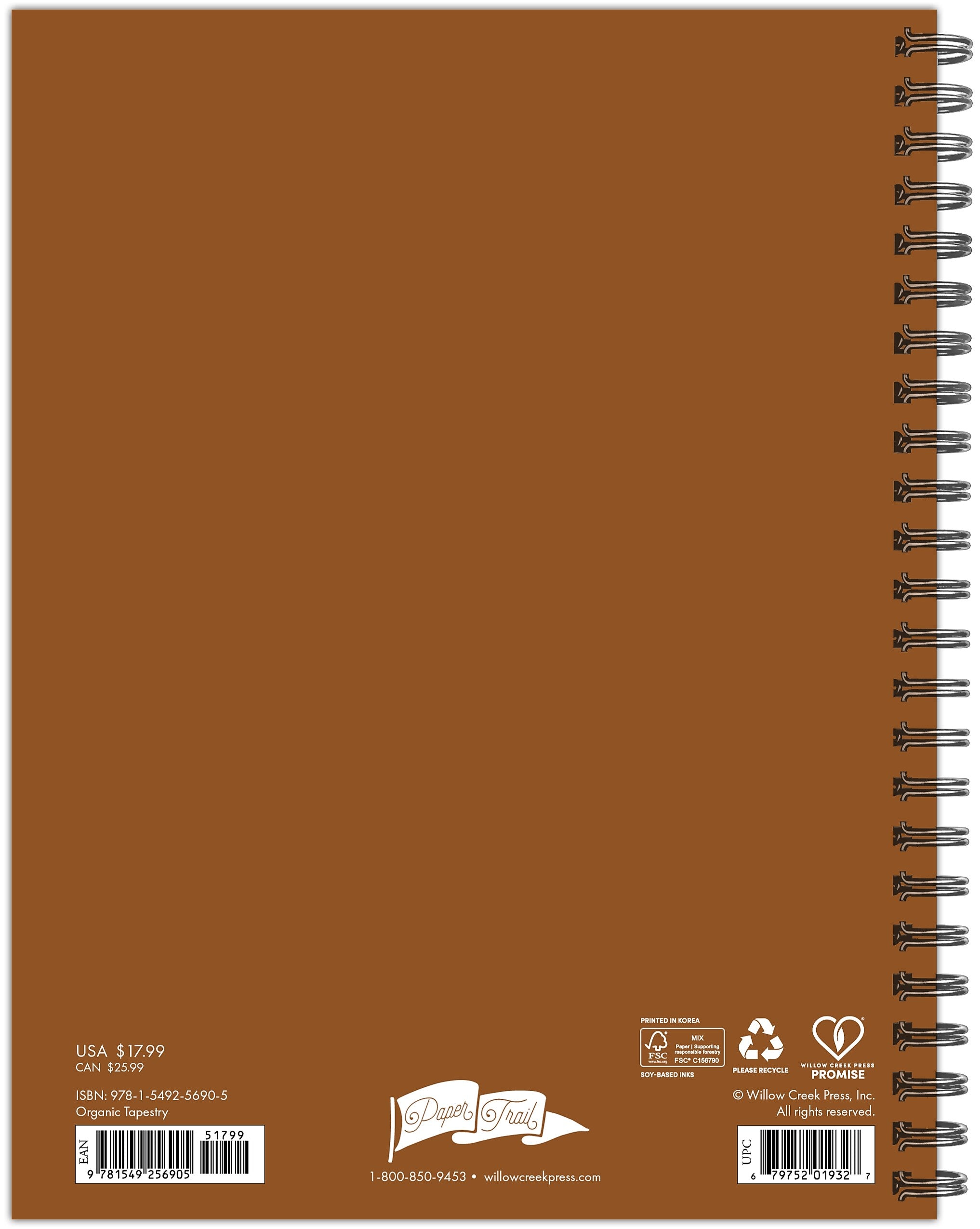 2025-2026 Willow Creek Organic Tapestry 6.5" x 8.5" Academic Year Weekly & Monthly Planner, Multicolored (56905)