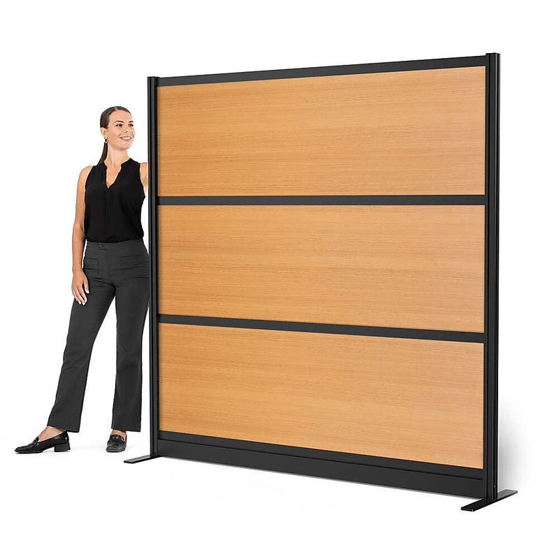 Luxor Beechwood 3-Panel Room Divider, 70"H x 70"W, Beech Grain (PPWL014)