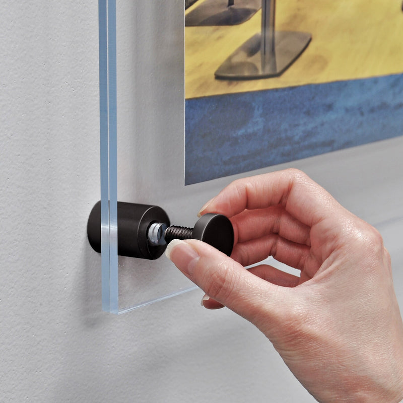 Azar Poster Holder, 21" x 26", Wall Mounted, Black, Acrylic (105528-BLK)
