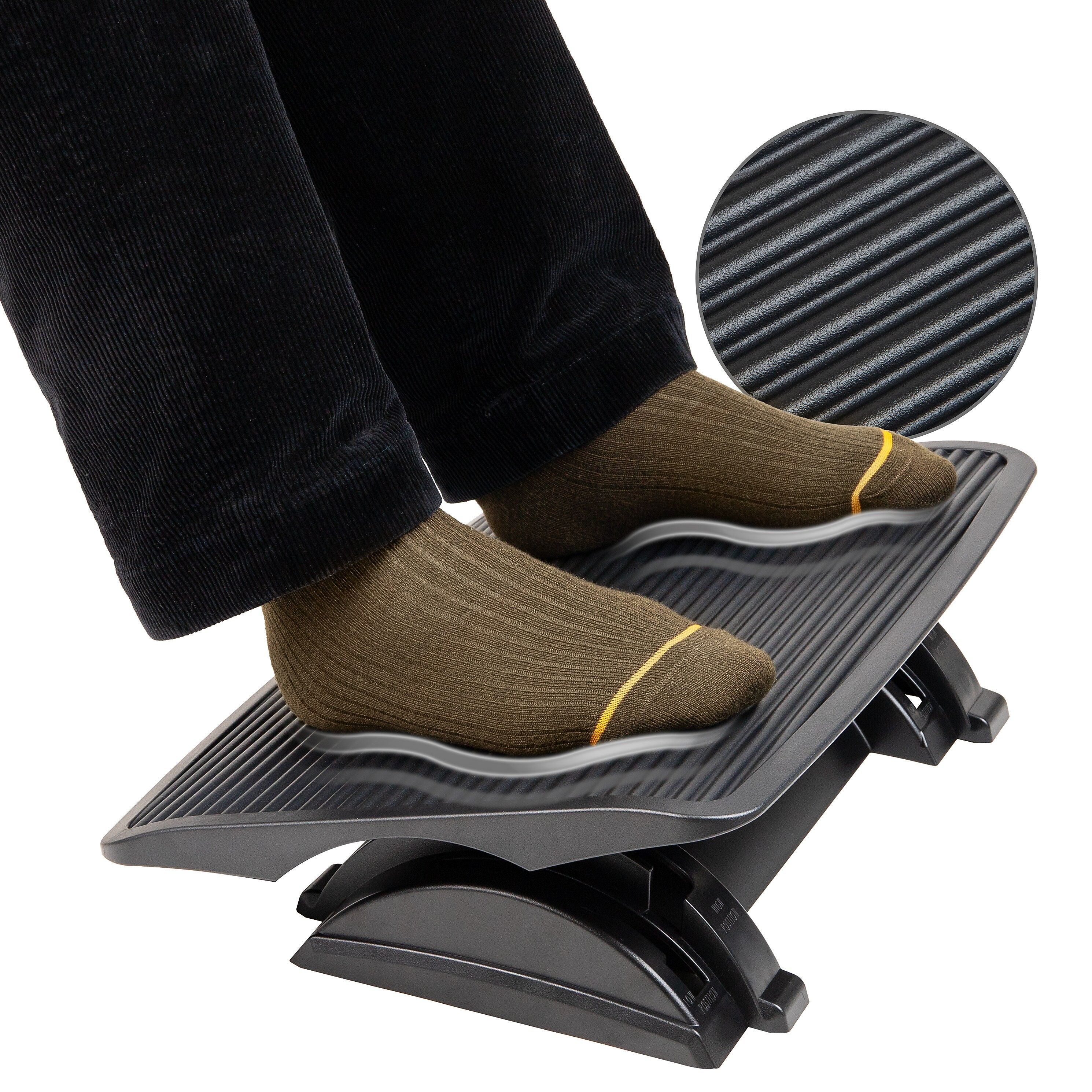 Mind Reader Tilt Adjustable Footrest, Black (FTLINE-BLK)