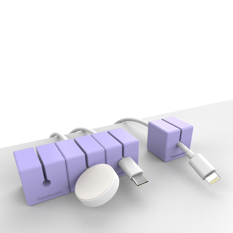 Function101 Cable Blocks, Magnetic Cable Organizers, Purple, 3/Pack (F101-CBXP3)