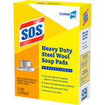S.O.S CloroxPro Heavy Duty Steel Wool Soap Pads, Multicolored, 15 Pads/Pack (88320)