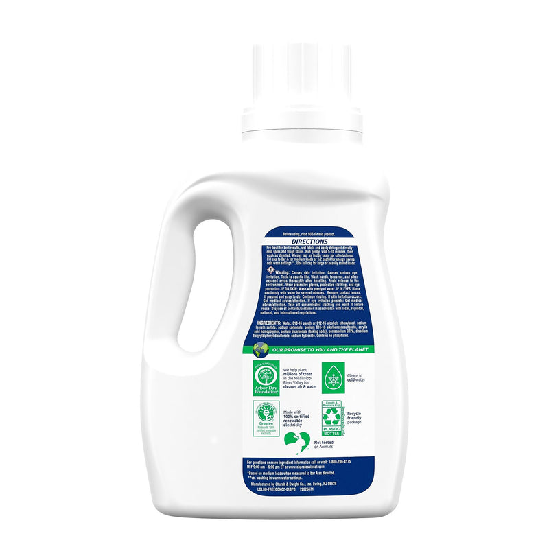 Arm & Hammer HE Liquid Laundry Detergent, Unscented, 50 Loads, 67.5 Oz., 8/Carton (CDC3320050026)