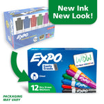 Expo Low Odor Marker, Assorted, Chisel Tip, 12/Pack (81043)