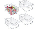 Azar Medium Open Lid Storage Tote, Clear, 4/Pack (556235-4PK)