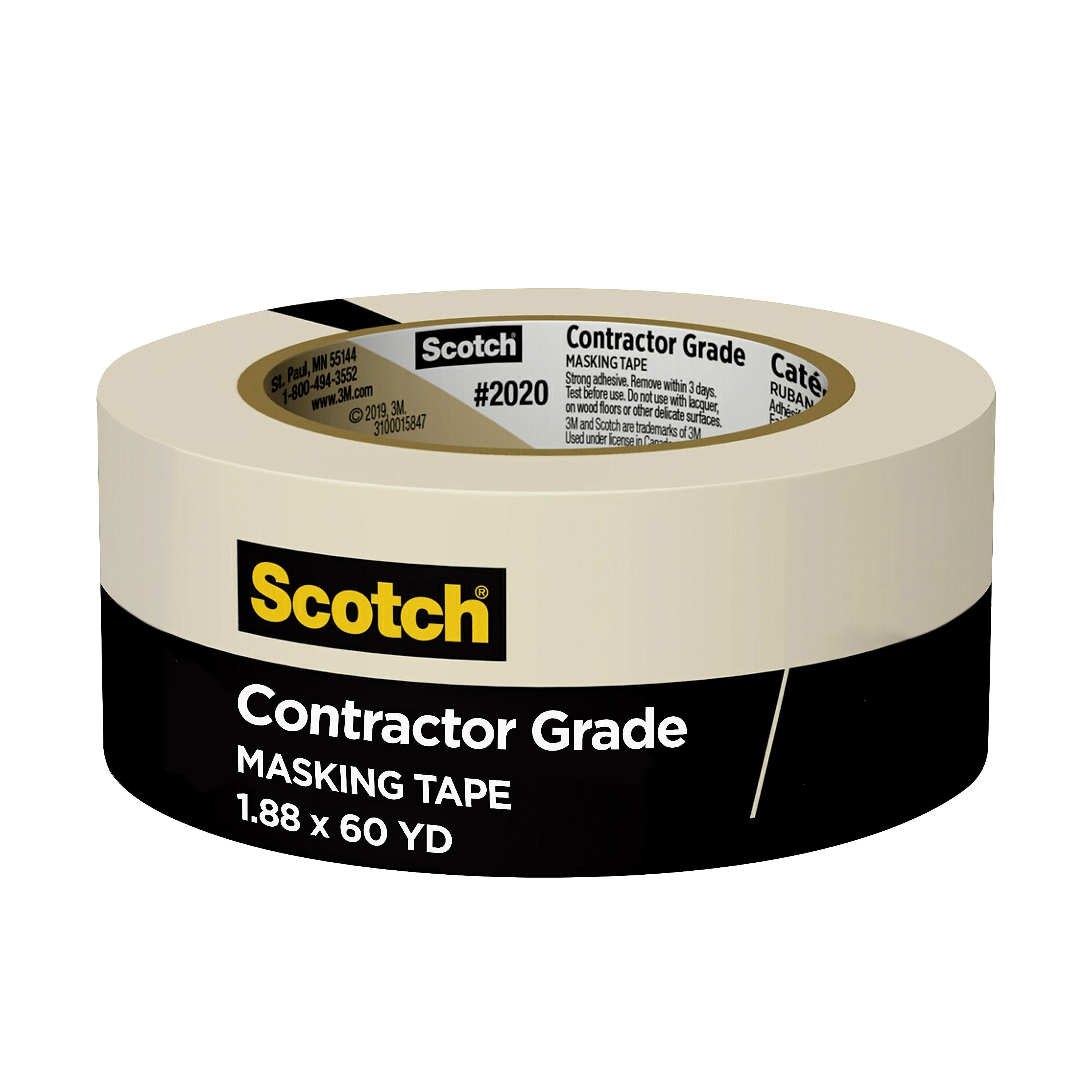 Scotch Masking Tape, 1.88" x 60 yds., Beige, (2020-2A-BK)