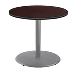 NPS CT Series 36" Round 30" Height Cafe Table, Round Base, Grey Frame/Mahogany Top (CTG13636RDPBTMMY)