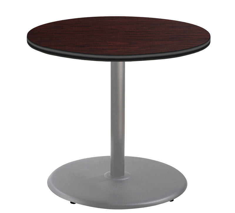 NPS CT Series 36" Round 30" Height Cafe Table, Round Base, Grey Frame/Mahogany Top (CTG13636RDPBTMMY)