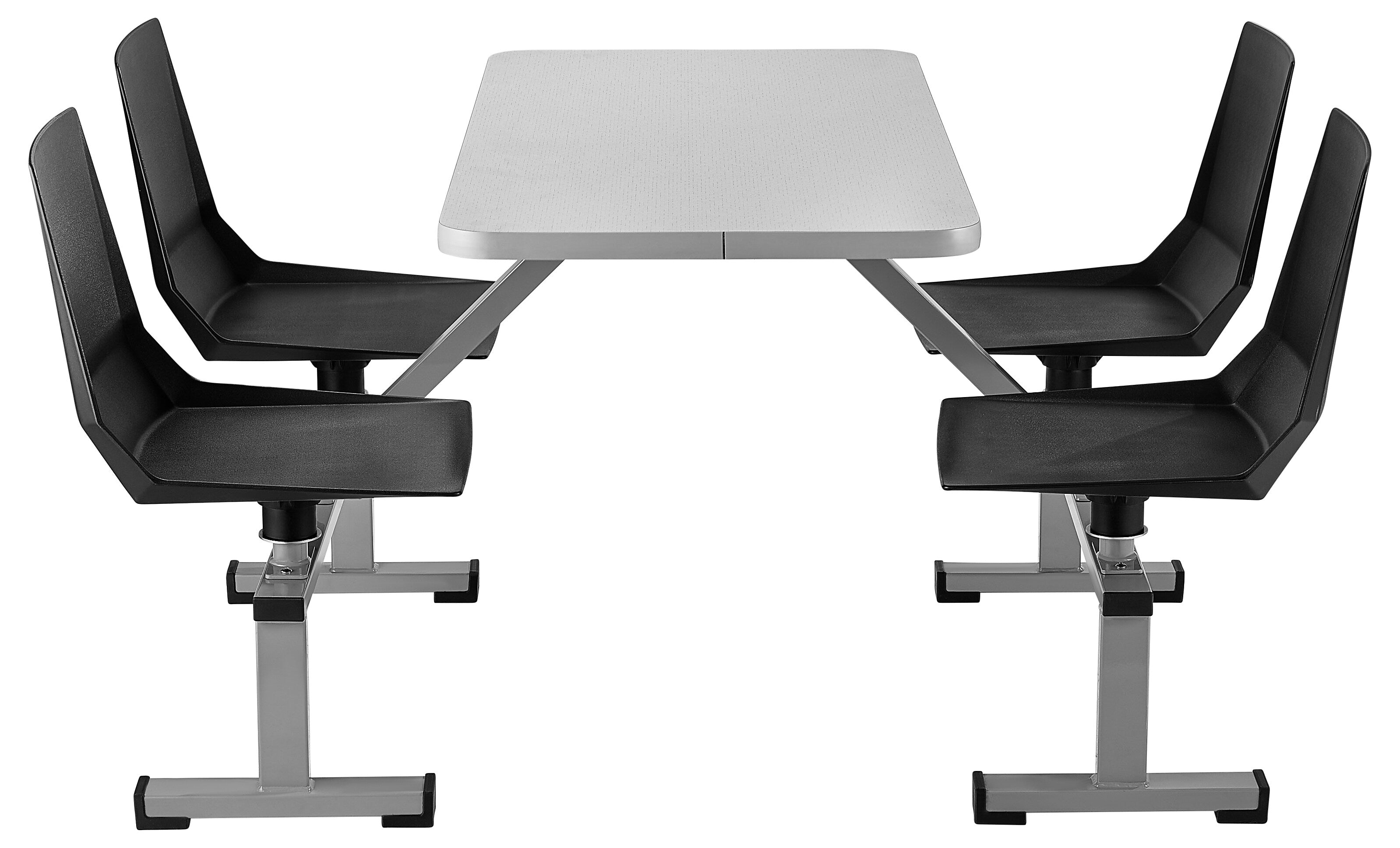 NPS CSBG Series Cluster Swivel Booth, 24" x 48", Grey Nebula Top/Black Seats (CSBG2448-MDPEGY10)