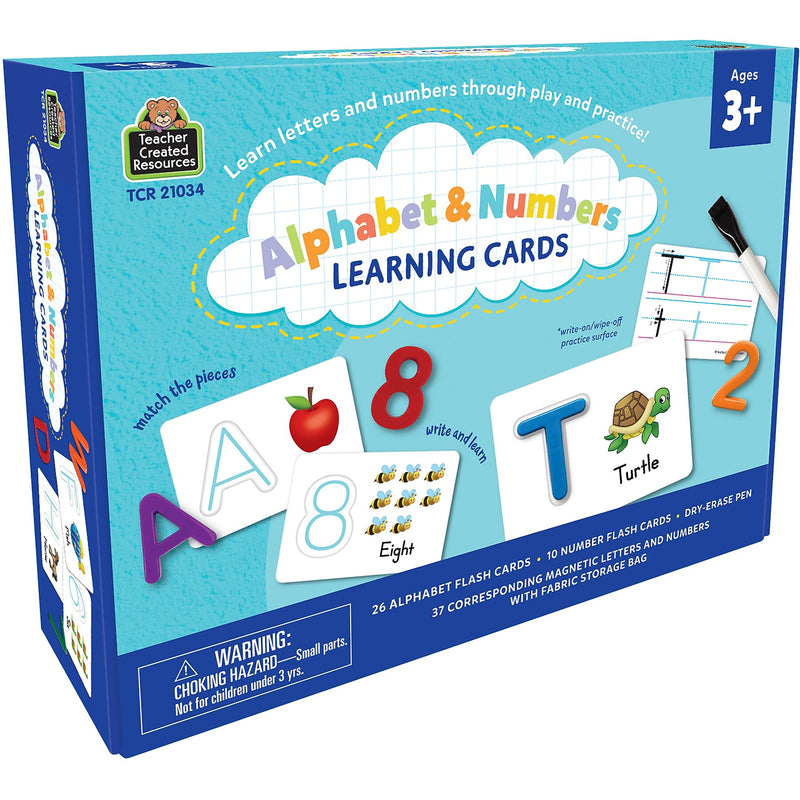 Teacher Created Resources Alphabet & Numbers Learning Cards, 75/Set (TCR21034)
