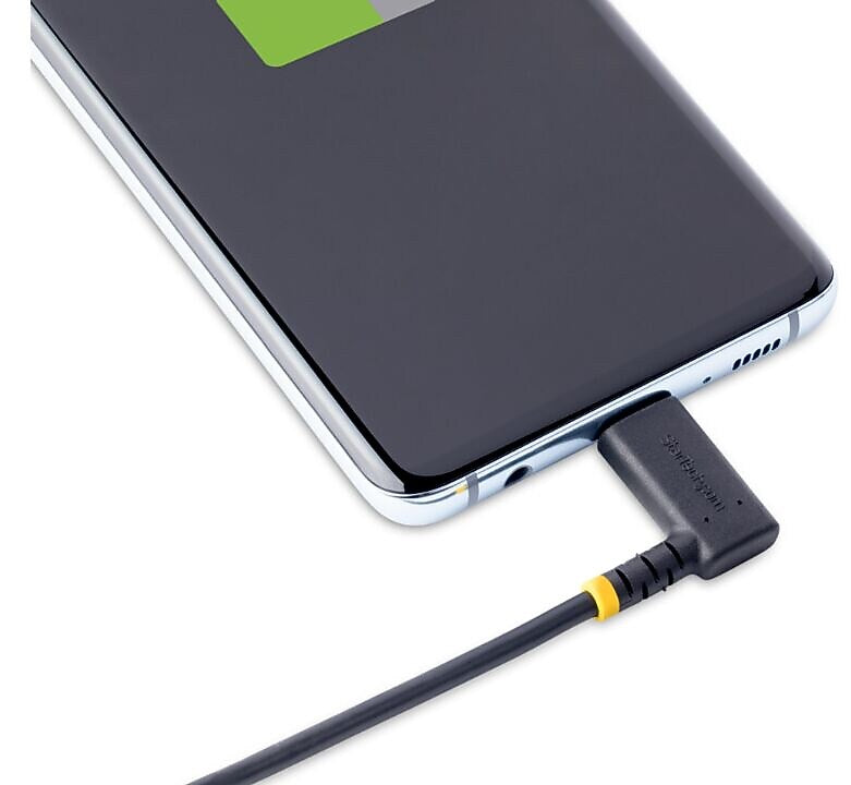 StarTech USB-A to USB-C Charging Cable Right Angle, 1ft, Black (R2ACR-30C-USB-CABLE)