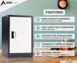 AdirOffice 24"H Single Tier Black/White Storage Locker (ADI629-02-B-W-DL)