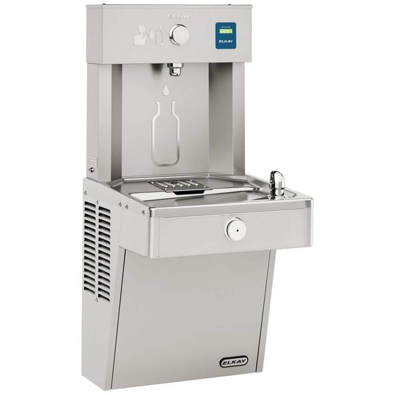 Elkay ezH2O Wall Mounted Drinking Fountain and Bottle Filling Station with Cooler and Vandal Resistant Bubbler (VRC8WSK)