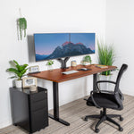Mount-It! Dual Motor 60"W Electric Adjustable Standing Desk, Hazelnut Brown/Black (MI-18125)