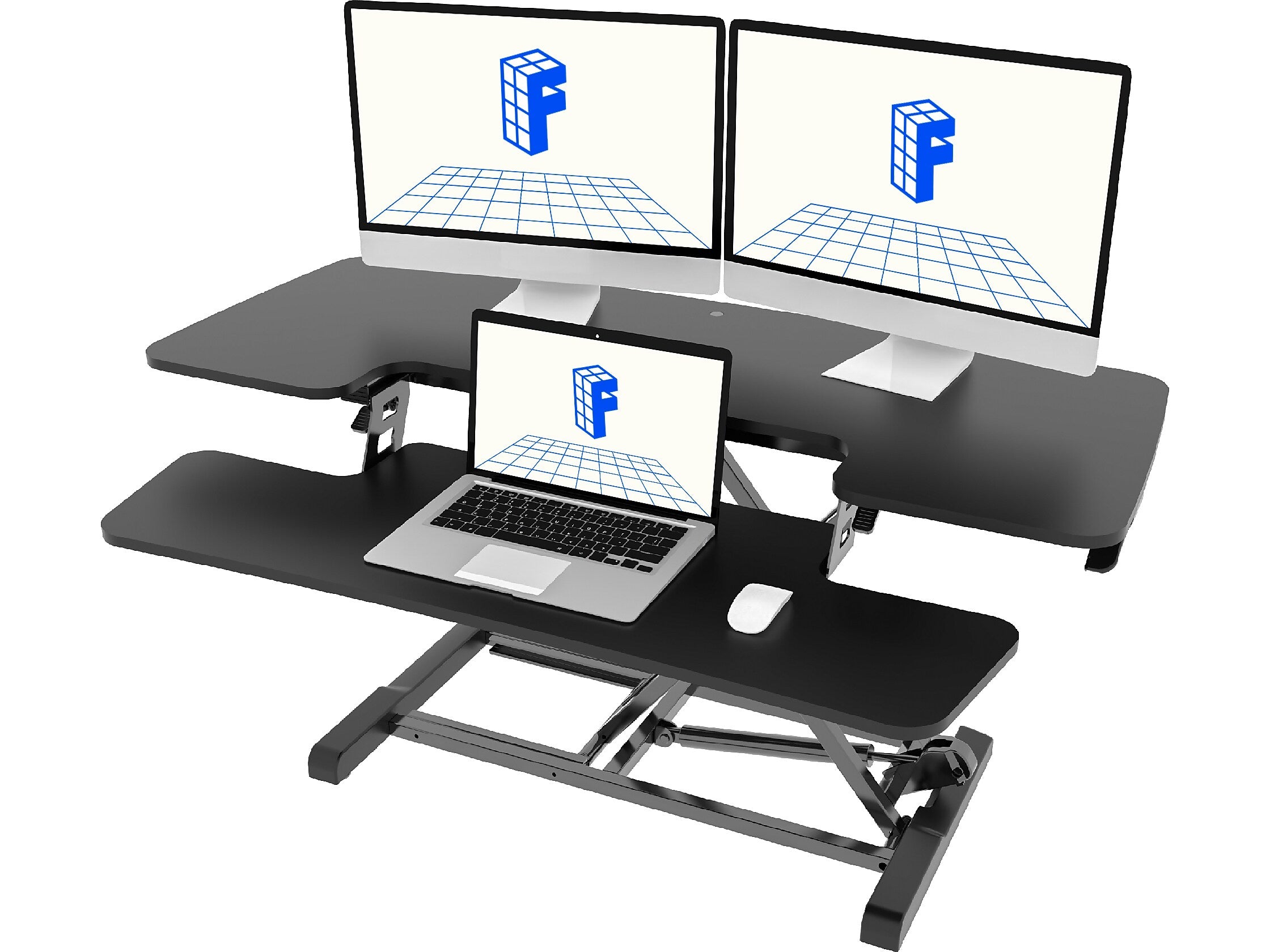FlexiSpot M7 Series 40"W Manual Rectangular Adjustable Standing Desk Converter, Black (M7-E-40B)