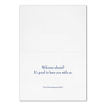 "Welcome Brushstroke" Welcome Card w/ Silver Lined White Envelope, 25/BX