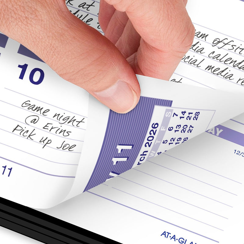 2026 AT-A-GLANCE Flip-A-Week 5.5" x 7" Weekly Desk Calendar, White/Purple (SW700X-00-26)