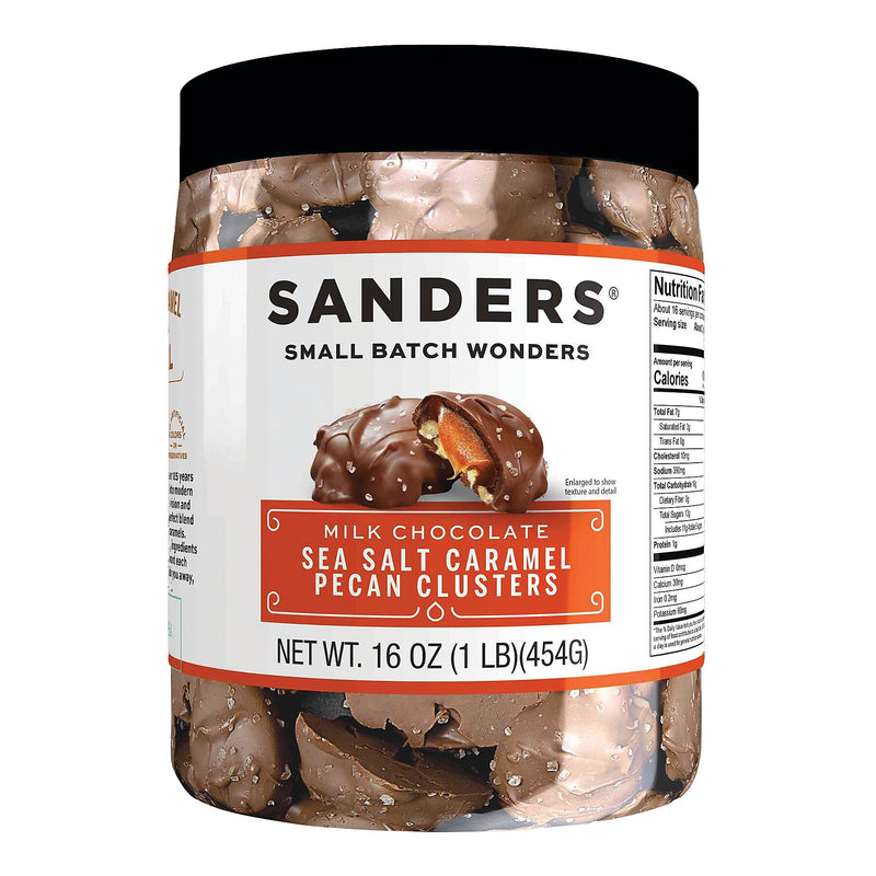 Sanders Small Batch Wonders Milk Chocolate Sea Salt Caramel Pecan Clusters, 16Oz. (30971)
