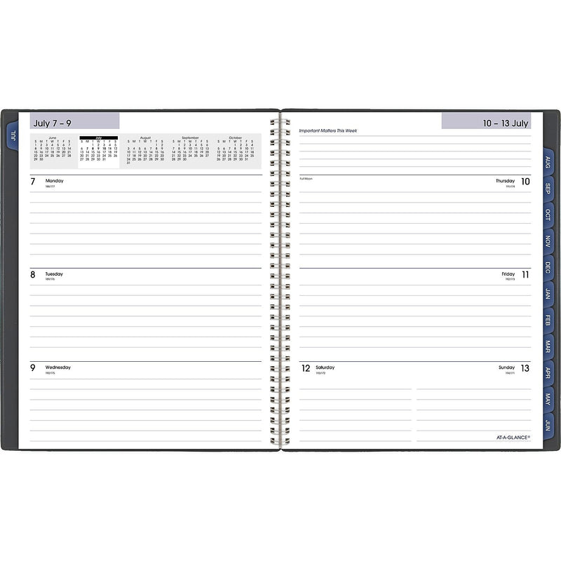 2025-2026 AT-A-GLANCE DayMinder 8.5" x 11" Academic Year Weekly & Monthly Planner, Plastic Cover, Charcoal (AYC545-45-26)