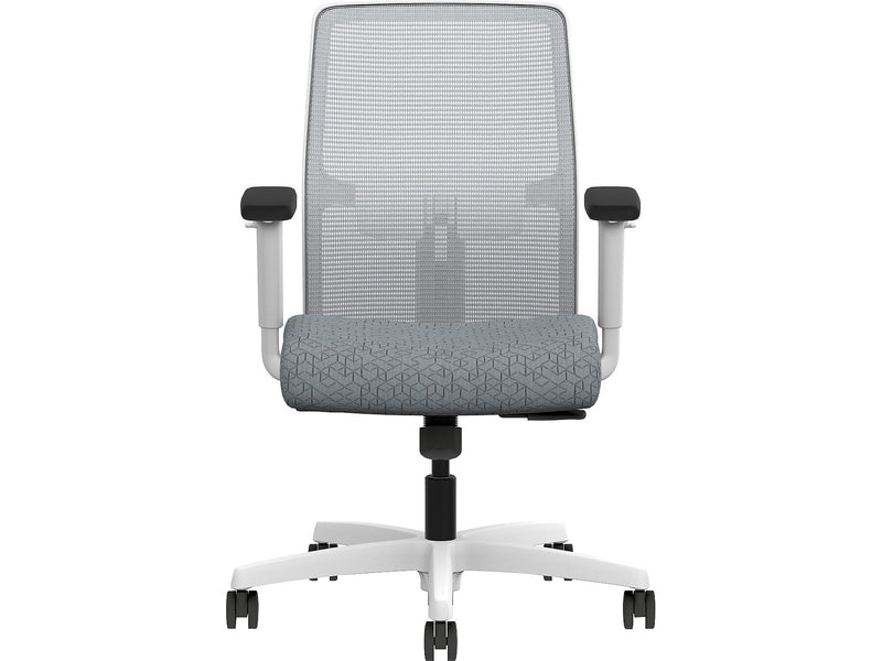 HON Ignition 2.0 Fabric/Mesh Swivel Task Chair, Basalt/Designer White (HITLMKD.Y1.A.H.IF.APX25.DW.SB.DWX)