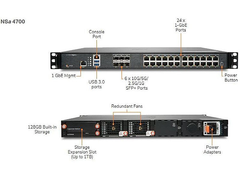 Sonicwall Generation 7 NSa 4700 Secure Upgrade Next-Generation Firewall, Rack Mounted (02-SSC-8986)