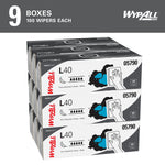WypAll PowerClean L40 Cellulose Cleaning Wipers, 9.8" x 16.4", White, 100 Wipers/Box, 9/Carton (05790)