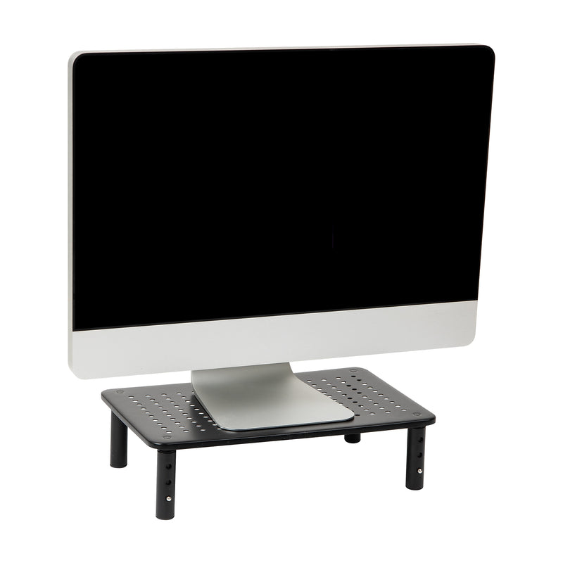 Mind Reader Ventilated Metal Adjustable Monitor Stand, Up to 44 lbs., Black, 2/Pack (4LEGM2PK-BLK)